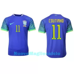 Maglia Brasile Philippe Coutinho 11 Uomo Secondo Mondiali 2022 Maglia Brasile Philippe Coutinho 11 Uomo Secondo Mondiali 2022