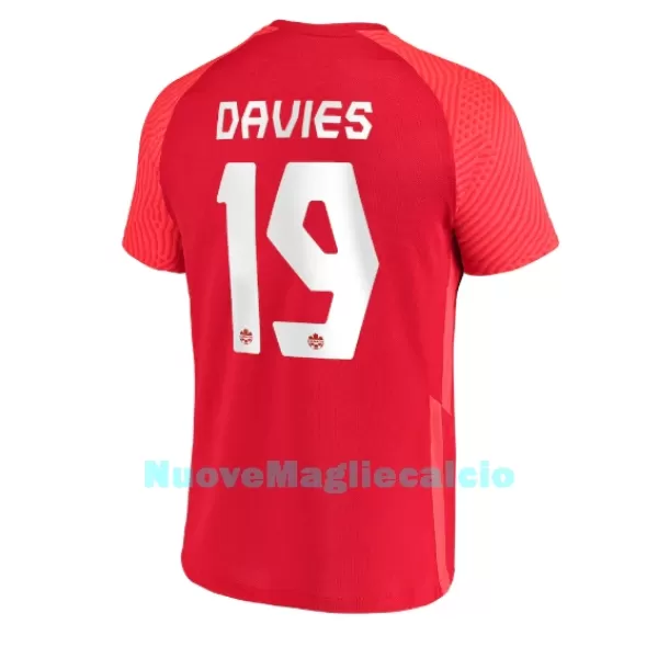 Maglia Canada Alphonso Davies 19 Uomo Primo Mondiali 2022