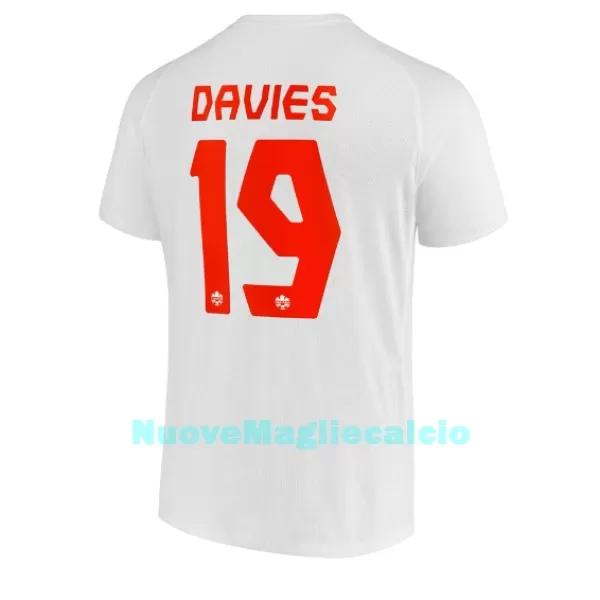 Maglia Canada Alphonso Davies 19 Uomo Secondo Mondiali 2022