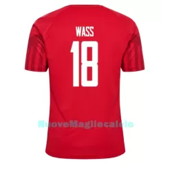 Maglia Danimarca Daniel Wass 18 Uomo Primo Mondiali 2022 Maglia Danimarca Daniel Wass 18 Uomo Primo Mondiali 2022
