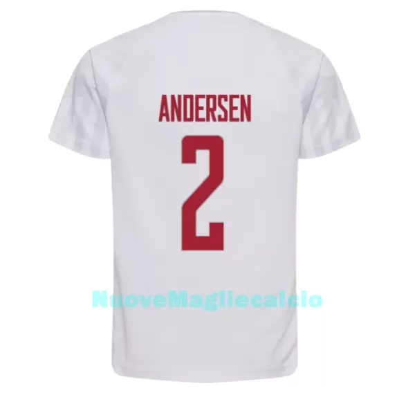 Maglia Danimarca Joachim Andersen 2 Uomo Secondo Mondiali 2022