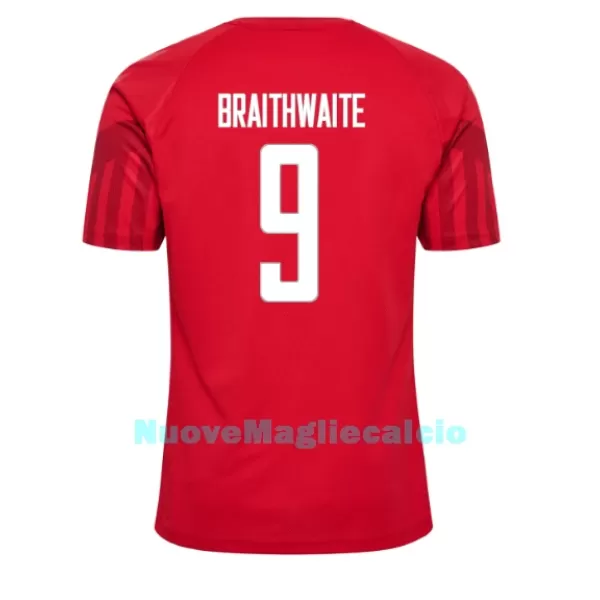 Maglia Danimarca Martin Braithwaite 9 Uomo Primo Mondiali 2022