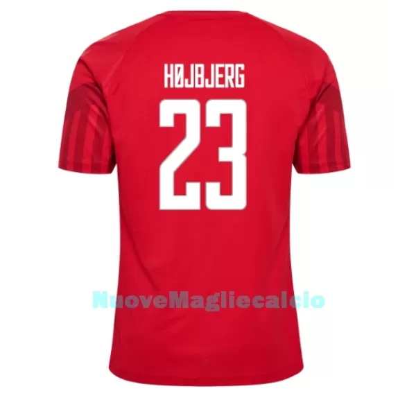 Maglia Danimarca Pierre-Emile Hojbjerg 23 Uomo Primo Mondiali 2022