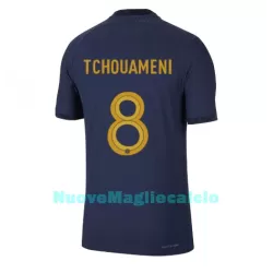 Maglia Francia Aurelien Tchouaméni 8 Uomo Primo Mondiali 2022 Maglia Francia Aurelien Tchouaméni 8 Uomo Primo Mondiali 2022