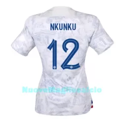 Maglia Francia Christopher Nkunku 12 Donna Secondo Mondiali 2022 Maglia Francia Christopher Nkunku 12 Donna Secondo Mondiali 2022