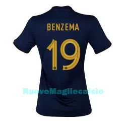 Maglia Francia Karim Benzema 19 Donna Primo Mondiali 2022 Maglia Francia Karim Benzema 19 Donna Primo Mondiali 2022
