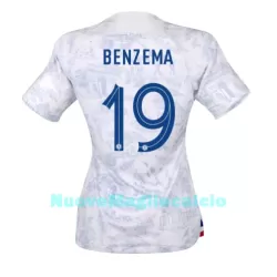 Maglia Francia Karim Benzema 19 Donna Secondo Mondiali 2022 Maglia Francia Karim Benzema 19 Donna Secondo Mondiali 2022