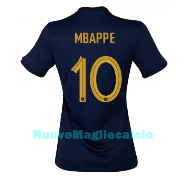 Maglia Francia Kylian Mbappé 10 Donna Primo Mondiali 2022