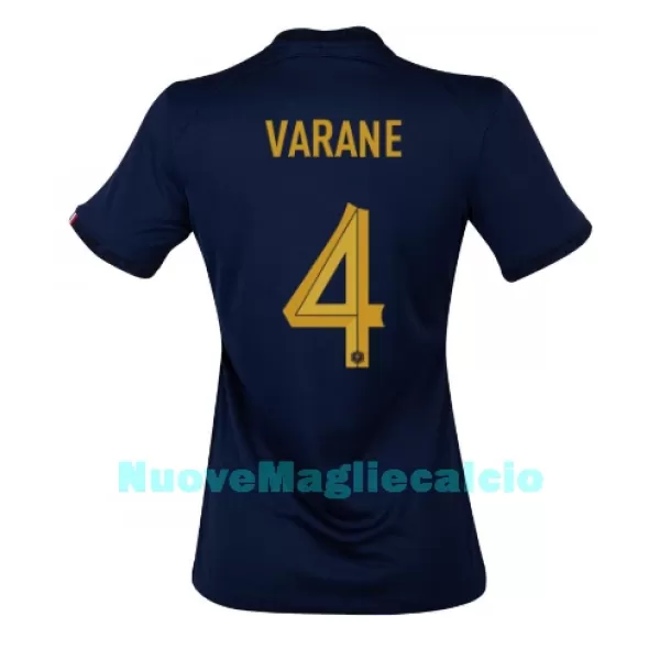 Maglia Francia Raphael Varane 4 Donna Primo Mondiali 2022