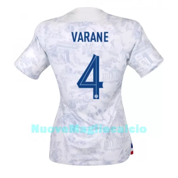 Maglia Francia Raphael Varane 4 Donna Secondo Mondiali 2022