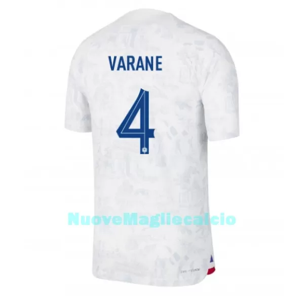Maglia Francia Raphael Varane 4 Uomo Secondo Mondiali 2022