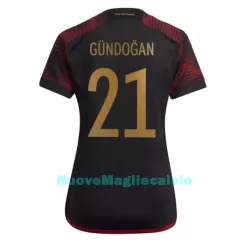 Maglia Germania Ilkay Gündogan 21 Donna Secondo Mondiali 2022 Maglia Germania Ilkay Gündogan 21 Donna Secondo Mondiali 2022