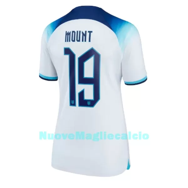 Maglia Inghilterra Mason Mount 19 Donna Primo Mondiali 2022