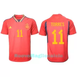 Maglia Spagna Ferran Torres 11 Uomo Primo Mondiali 2022 Maglia Spagna Ferran Torres 11 Uomo Primo Mondiali 2022