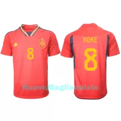 Maglia Spagna Koke 8 Uomo Primo Mondiali 2022 Maglia Spagna Koke 8 Uomo Primo Mondiali 2022