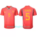 Maglia Spagna Sergio Busquets 5 Uomo Primo Mondiali 2022