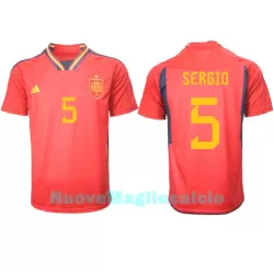 Maglia Spagna Sergio Busquets 5 Uomo Primo Mondiali 2022 Maglia Spagna Sergio Busquets 5 Uomo Primo Mondiali 2022