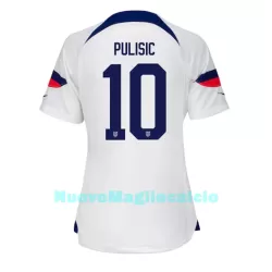 Maglia Stati Uniti Christian Pulisic 10 Donna Primo Mondiali 2022 Maglia Stati Uniti Christian Pulisic 10 Donna Primo Mondiali 2022
