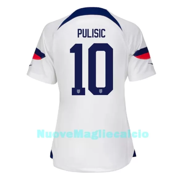 Maglia Stati Uniti Christian Pulisic 10 Donna Primo Mondiali 2022