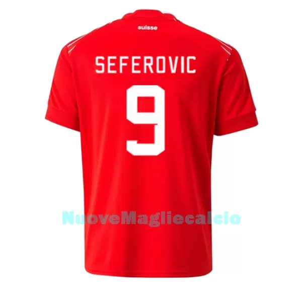 Maglia Svizzera Haris Seferovic 9 Uomo Primo Mondiali 2022