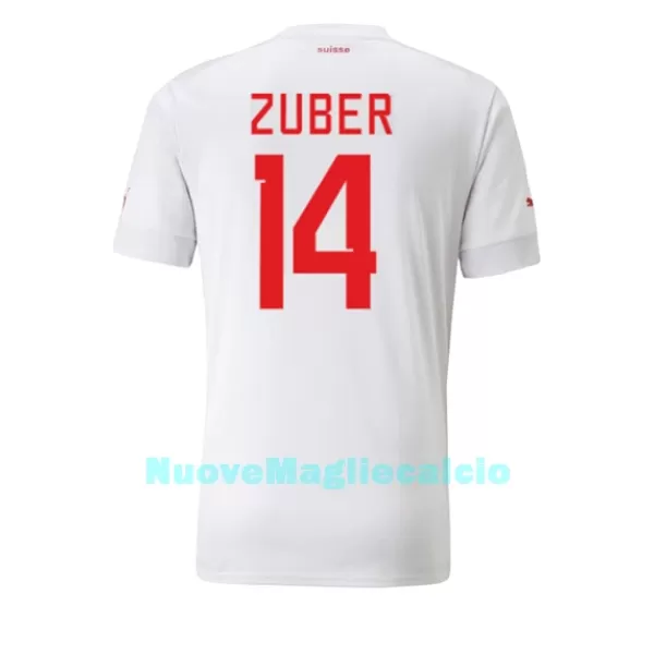 Maglia Svizzera Steven Zuber 14 Uomo Secondo Mondiali 2022