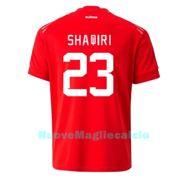Maglia Svizzera Xherdan Shaqiri 23 Uomo Primo Mondiali 2022