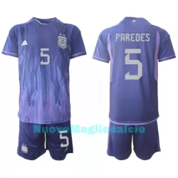Completo calcio Argentina Leandro Paredes 5 Bambino Secondo Mondiali 2022 Completo calcio Argentina Leandro Paredes 5 Bambino Secondo Mondiali 2022