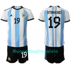 Completo calcio Argentina Nicolas Otamendi 19 Bambino Primo Mondiali 2022 Completo calcio Argentina Nicolas Otamendi 19 Bambino Primo Mondiali 2022