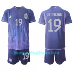 Completo calcio Argentina Nicolas Otamendi 19 Bambino Secondo Mondiali 2022 Completo calcio Argentina Nicolas Otamendi 19 Bambino Secondo Mondiali 2022