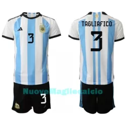 Completo calcio Argentina Nicolas Tagliafico 3 Bambino Primo Mondiali 2022 Completo calcio Argentina Nicolas Tagliafico 3 Bambino Primo Mondiali 2022