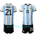 Completo calcio Argentina Paulo Dybala 21 Bambino Primo Mondiali 2022