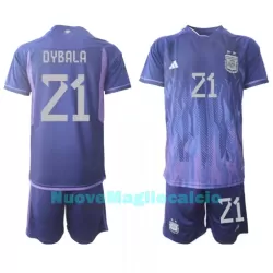 Completo calcio Argentina Paulo Dybala 21 Bambino Secondo Mondiali 2022 Completo calcio Argentina Paulo Dybala 21 Bambino Secondo Mondiali 2022