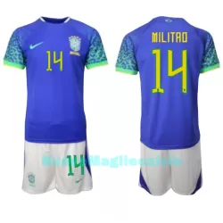 Completo calcio Brasile Eder Militão 14 Bambino Secondo Mondiali 2022 Completo calcio Brasile Eder Militão 14 Bambino Secondo Mondiali 2022