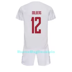 Completo calcio Danimarca Kasper Dolberg 12 Bambino Secondo Mondiali 2022 Completo calcio Danimarca Kasper Dolberg 12 Bambino Secondo Mondiali 2022