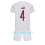 Completo calcio Danimarca Simon Kjaer 4 Bambino Secondo Mondiali 2022