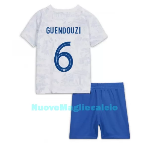 Completo calcio Francia Matteo Guendouzi 6 Bambino Secondo Mondiali 2022