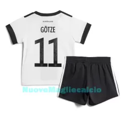 Completo calcio Germania Mario Gotze 11 Bambino Primo Mondiali 2022 Completo calcio Germania Mario Gotze 11 Bambino Primo Mondiali 2022