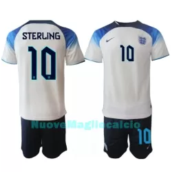 Completo calcio Inghilterra Raheem Sterling 10 Bambino Primo Mondiali 2022 Completo calcio Inghilterra Raheem Sterling 10 Bambino Primo Mondiali 2022