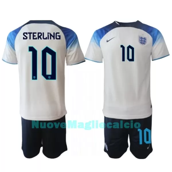 Completo calcio Inghilterra Raheem Sterling 10 Bambino Primo Mondiali 2022