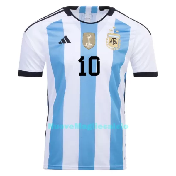 Maglia Argentina 3 Star Messi 10 Uomo Primo Mondiali 2022