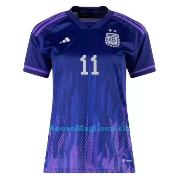 Maglia Argentina DI MARIA 11 Donna Secondo Mondiali 2022