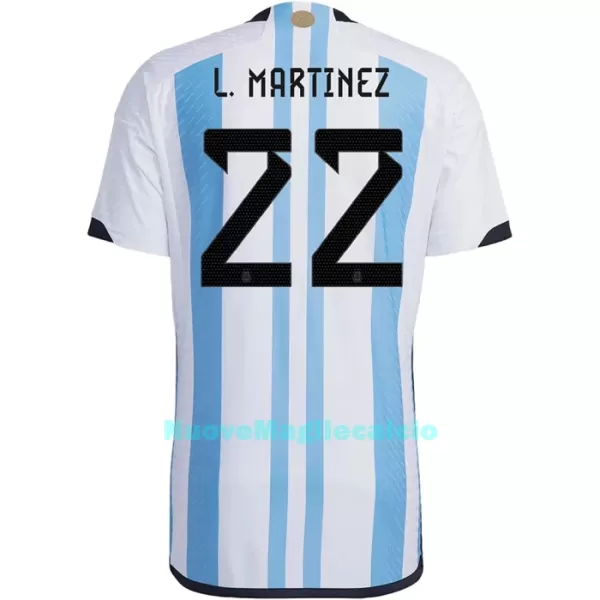 Maglia Argentina Lautaro Martinez 22 Uomo Primo Mondiali 2022