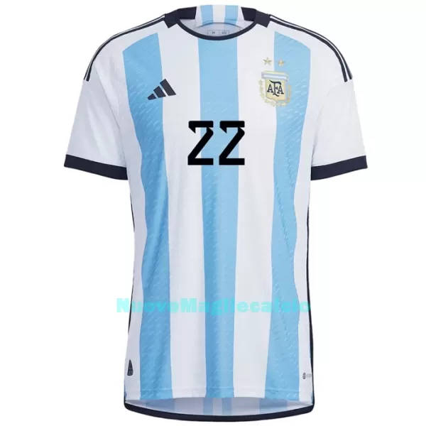 Maglia Argentina Lautaro Martinez 22 Uomo Primo Mondiali 2022