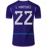 Maglia Argentina Lautaro Martinez 22 Uomo Secondo Mondiali 2022