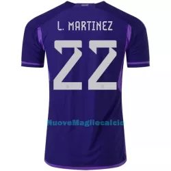 Maglia Argentina Lautaro Martinez 22 Uomo Secondo Mondiali 2022 Maglia Argentina Lautaro Martinez 22 Uomo Secondo Mondiali 2022