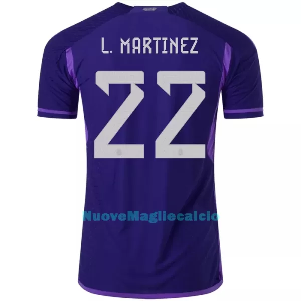 Maglia Argentina Lautaro Martinez 22 Uomo Secondo Mondiali 2022