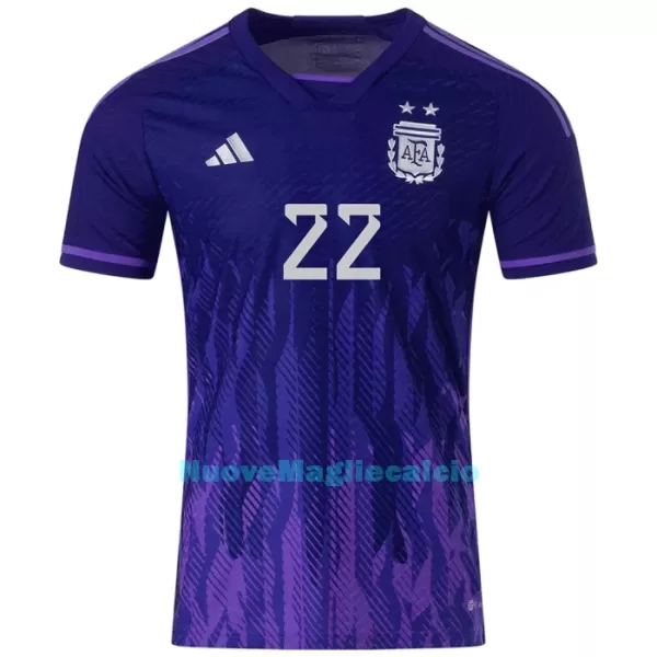 Maglia Argentina Lautaro Martinez 22 Uomo Secondo Mondiali 2022