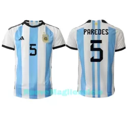 Maglia Argentina Leandro Paredes 5 Uomo Primo Mondiali 2022 Maglia Argentina Leandro Paredes 5 Uomo Primo Mondiali 2022