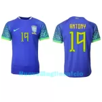 Maglia Brasile Antony 19 Uomo Secondo Mondiali 2022
