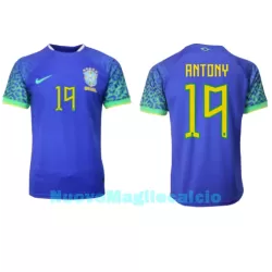 Maglia Brasile Antony 19 Uomo Secondo Mondiali 2022 Maglia Brasile Antony 19 Uomo Secondo Mondiali 2022
